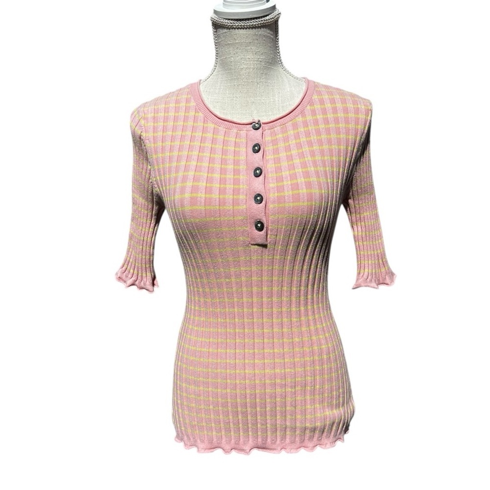 🌻Sundance Living Y2K Legend Henley top Size LP (Large Petite) - Picture 3 of 8